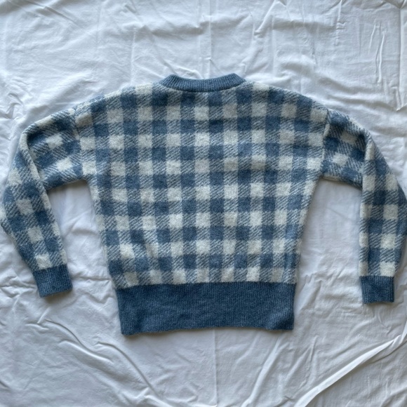 Becky Sweater Checkered Ecru / Vintage Blue XS - Picture 3 of 6